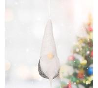 Gnome de Noël en pour laine Tricotée 15cm pour suspension pour arbre(White A)