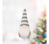 Gnome de Noël en Tissu et pour coton pour suspension pour arbre Festif(Gray B)