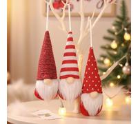 GNOME De Noel, Lutin De Noel Noel Decoration Interieur, Gnomes Peluche Pendentif avec Corde Ornements Decoration De Sapin NoëL, Lutin De PèRe NoëL (Rouge)