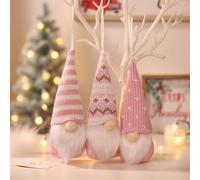 GNOME De Noel, Lutin De Noel Noel Decoration Interieur, Gnomes Peluche Pendentif avec Corde Ornements Decoration De Sapin NoëL, Lutin De PèRe NoëL (Rose)