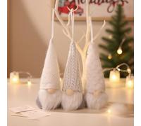 GNOME De Noel, Lutin De Noel Noel Decoration Interieur, Gnomes Peluche Pendentif avec Corde Ornements Decoration De Sapin NoëL, Lutin De PèRe NoëL (Blanc)