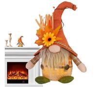 Gnome en peluche d'automne | Peluche lumineuse à LED pour fête de la moisson, figurine décorative saisonnière pour jardin, ferme, bureau, bibliothèque, table de chevet, table de jardin, étagères