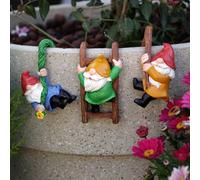 Gnome Garden Ornament Set of 3 Gnomes Decorative Statue Resin Outdoor Garden Statue Farmhouse Balcony Living Room Office (Gnome x 3)