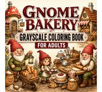 Gnome Grayscale Coloring Book for Adults: Cozy Bakery Scenes with Adorable Gnomes, Breads, Cakes and Pastries for Relaxation and Stress Relief