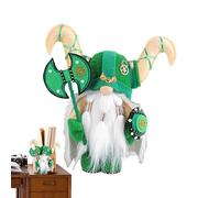 Gnome Guerrier ,| Gnome en peluche Chevalier | Tenant une hache et un bouclier portant une cape, décor de guerrier suédois médiéval Miniature pour les décorations de Table d'étagère de plateau à plusi