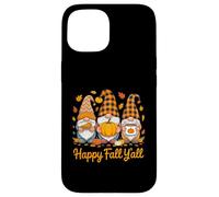 GNOME Happy Fall Y'all Feuilles d'automne Saison de Tarte à la Citrouille Coque pour iPhone 15