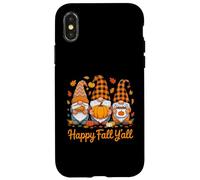 GNOME Happy Fall Y'all Feuilles d'automne Saison de Tarte à la Citrouille Coque pour iPhone X/XS