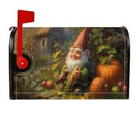Gnome - Housses de boîte aux lettres magnétiques, motif citrouille rustique, maïs, automne, orange, décoration pour extérieur, jardin, cour, 45,7 x 53,3 cm