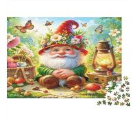 GNOME in Garden Puzzle for Adults & Age 14 Up: GNOME with Flower Hat Fun Present & Activity for Home Gift 70x50cm/1000pcs