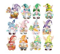 GNOME Magnets, 12X Bunny Fridged Set, Happy Easter Decor, Cute Seasonal Stickers, Reusable Magnetic Design, Perfect for Garage Door Decoration Fridge Metal Doors Holiday Spring Home