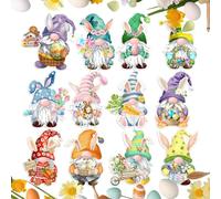 GNOME Magnets, Bunny GNOME Magnets, Easter Fridge Magnets, Cute GNOME Magnet, Magnetic Stickers Set with 12 Adorable Gnomes Bunnies for Happy Easter and Seasonal Garage Door Decoration