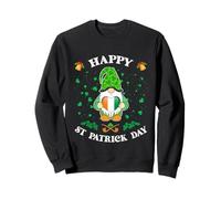 GNOME Mignon Tenant Un Drapeau Irlandais en Forme de cœur pour la Saint-Patrick Sweatshirt