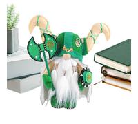 , gnome | Miniature de gnome de ferme - Tenant une hache et un bouclier portant une cape, décor de guerrier suédois médiéval Miniature pour les décorations de Table d'étagère de plateau à plusieurs ni