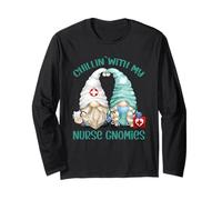 GNOME Nurse Design for Women - Chillin with My Nurse Gnomies Manche Longue