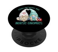 GNOME Nurse Design for Women - Chillin with My Nurse Gnomies PopSockets PopGrip Adhésif
