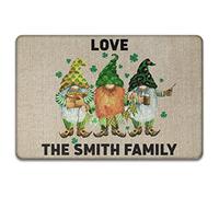 GNOME Personnalisé De La Saint-Patrick, pour L’Amour D’Un Ami De La Famille Irlandaise Tapis De Bain Absorbant Paillasson D'Entree Confortable Paillasson De Bienvenue pour Terrasse Bain 40X60Cm