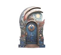 GNOME PORTE - 10 cm Résine Decorative Garden Entry Porte Metherproof de conception avec des détails en pierre Accessoire extérieur mignon pour le chemin de la clôture de la pelouse | Caractéristique d