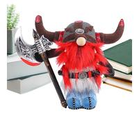 Gnome, pour - en peluche naine - Tenant une hache et un bouclier portant une cape, décor de guerrier suédois médiéval Miniature pour les décorations de Table d'étagère de plateau à plusieurs niveaux