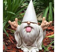 Gnome Rocker GlitZGlam - "George" - Ce Gnome va donner du rythme à votre jardin de fées et aux figurines de Gnomes de jardin. Grande figurine de Gnome de jardin grand,petitABS