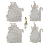 Gnome Slice - 11.81 Inches, Hanging Craft, Easy To Paint | Convenient To Decorate Tree Decorations, Wooden Santa Statue For Birthday Easter Halloween Christmas Decoration