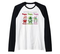 GNOME Valentines St Patrick Pâques Joyeuses Fêtes Manche Raglan