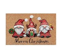 Gnome Welcome Mat - Holiday Christmas Lidoormat, tapis festif non skid | Merry Winter Ingret Mat, décoration de sol lavable pour une utilisation en extérieur, tapis de porte d'entrée saison