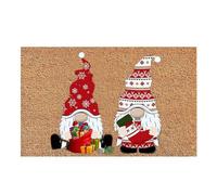 Gnome Welcome Mat - Holiday Christmas Lidoormat, tapis festif non skid | Merry Winter Ingret Mat, décoration de sol lavable pour une utilisation en extérieur, tapis de porte d'entrée saison