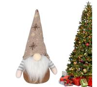 Gnomes Christmas Decorations - Cloth Cotton Sand 12x7x25cm | Santa Scandinavian Tomte Plush GNOME | Christmas GNOME Decor for Holiday Home Decoration, Shelf Display and Festive Party Use