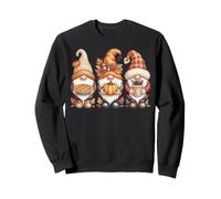 Gnomes d'automne, Tarte à la Citrouille, Feuilles d'automne, Plaid Thanksgiving Sweatshirt