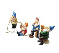 Gnomes De Jardin De Fées | 4pcs Fairy Garden Gnomes Figurines Miniatures, Galets De Corde d'escalade State De Décoration De Jardin pour Jardin Décoration De Maison Extérieure