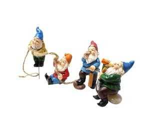 Gnomes De Jardin De Fées | 4pcs Fairy Garden Gnomes Figurines Miniatures, Galets De Corde d'escalade State De Décoration De Jardin pour Jardin Décoration De Maison Extérieure