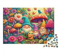 Gnomes de Jardin Fantasy 1000 Stücke Dickes Karton Puzzle Jigsaw Puzzle 1000 Teile Stressabbau Entspannung Hochwertige Verarbeitung Farbgenaue Druck 38x26cm/1000pcs