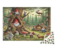 Gnomes de Jardin Fantasy Puzzle 1000 Pièces Educa Jouet Cadeau Unique Décoration Intérieure intéressant Jeu Éducatif Challenge Toy Adultes Et Enfants À Partir De 14 Ans 52x38cm/1000pcs