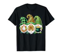 Gnomes de la Saint-Patrick Lucky Shamrock Léopard Femme Irlandaise T-Shirt