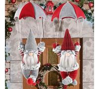 Gnomes de Noël, 2pcs 17, 7x7, 1 Pouces Mignons Gnomes sans Visage pelues de Parachute, Peluche Noël Douce pour la Maison, Arbre
