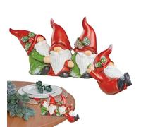Gnomes de Noël, décorations de Noël gnomes, figurines de gnomes miniatures en résine de 4,72 pouces | Décoration de table avec petite statue naine pour le lieu de travail