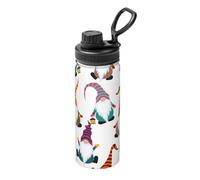 Gnomes de Noël drôles impression 532 ml Sports Bouilloire isotherme en acier inoxydable Tasse portable pour salle de sport
