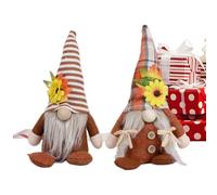 Gnomes de Thanksgiving | 2 Pièces Décorations D'Automne Feuilles D'Érable Figurines De Nain - Figurines De Nain En Peluche Pour La Récolte,Pour Intérieur Bureau Dessus De Table