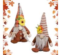 Gnomes de Thanksgiving - Décorations d'Automne Figurines de Nains | Décor pour Plateau Étagé Feuilles d'Érable Gnome | Pour Intérieur Cheminée Plateau Étagé Bureau
