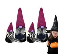 Gnomes d'Halloween en peluche 4 pièces centres de table saisonniers | Décoration plateau à marches gnomes Halloween pour la maison, le salon, le bureau, la table, le bureau