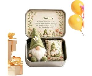 Gnomes En Peluche Figurines De Collection D'Art De Poche En Tissu Dans Une | Gnome d'Anniversaire pour Intérieur Bureau Extérieur Noël Halloween et Thanksgiving
