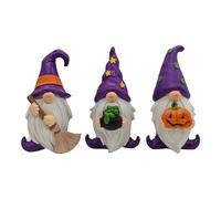 Gnomes En Plein Air - Ornements D'Halloween Polyvalents Pour Lieu De Travail | 3 Pièces Figurines Gnome | Résine Artisanat Ornements D'Halloween Pour Travail De Vacances Fenêtre Yard Garden Entrée