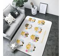 Gnomes Honey Bee Tapis d'intérieur antidérapant lavable pour décoration de salon, chambre à coucher, salon 203,2 x 147,3 cm