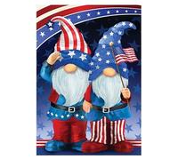 Gnomes Peinture de Diamant 5D DIY Drapeau américain FONGWAN Broderie Décoration Murale-30 * 40 Cm