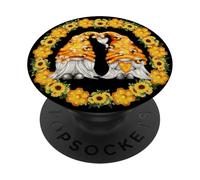 Gnomes Show Heart and Love for Honey Bees Floral Sunflower PopSockets PopGrip Adhésif