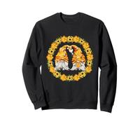 Gnomes Show Heart and Love for Honey Bees Floral Sunflower Sweatshirt