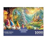 Gnomes sous Un Arbre dans Une scène de forêt Magique Puzzle De 1000 Pièces Christmas Style Cadeau Parfait pour Garçons, Filles, Hommes Et Femmes 38x26cm/1000pcs