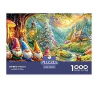 Gnomes sous Un Arbre dans Une scène de forêt Magique Puzzle De 1000 Pièces Christmas Style Jeu Classique pour Enfants Et Adultes, Recyclé 70x50cm/1000pcs