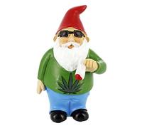 Gnometastic Mini nains de jardin - Nain fumeur de 8,9 cm de haut, décorations amusantes pour cour, jardin féérique, petit nain de jardin hippie amusant