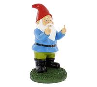 Gnometastic Statuette de nain de jardin avec doigt d'honneur - Grande taille - 31,8 cm de haut - Statue originale de nain de jardin à double oiseau - Décoration de pelouse - Décoration de pelouse